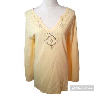 Beautiful Chadwicks Yellow Embroidered Tunic Size S